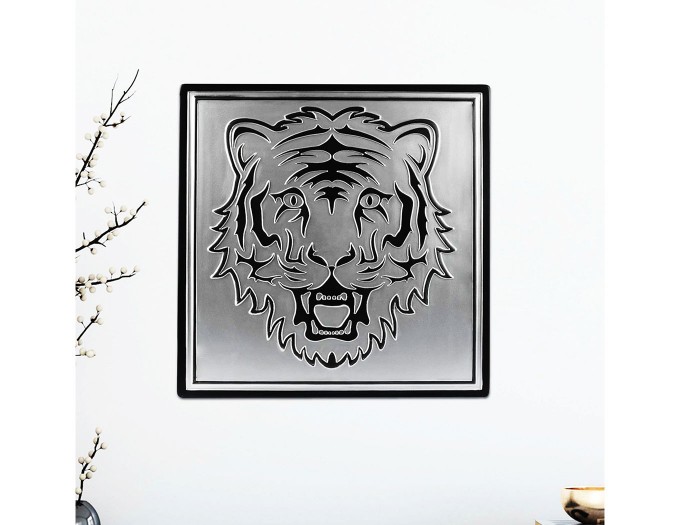 Bengal Gümüş Siyah Renk Kabartma 3 Boyutlu Tablo