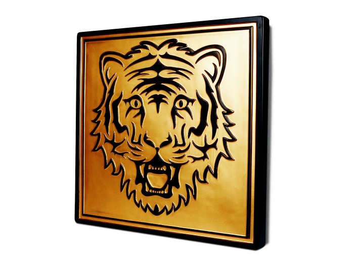 Bengal Altın Siyah Renk Kabartma 3 Boyutlu Tablo