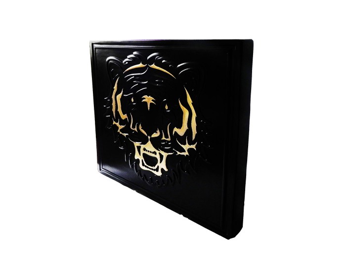 Bengal Siyah Altın Eskitme  3 Boyutlu Kabartma Tablo