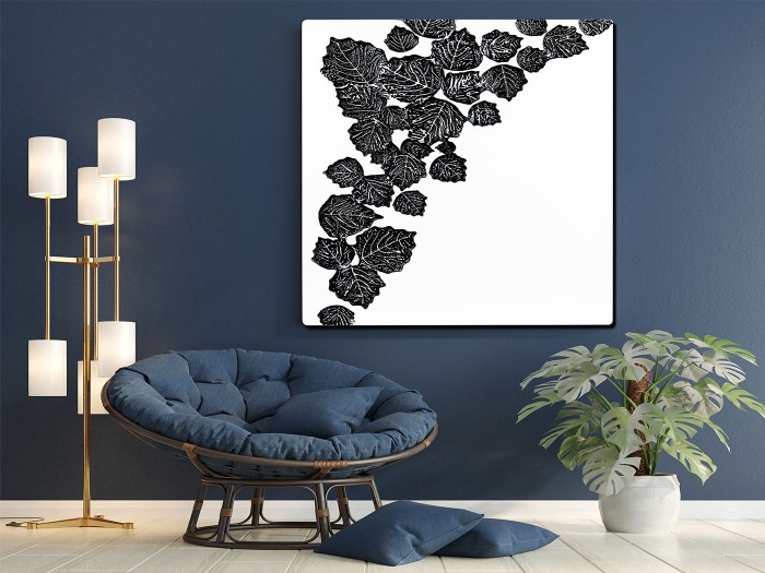 Çınar Beyaz Siyah Kabartma 3 Boyutlu Tablo