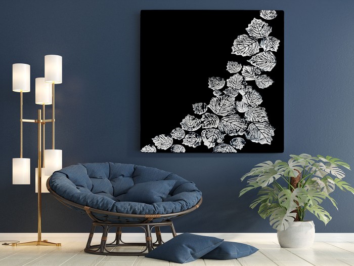 Çınar Siyah Gümüş Kabartma 3 Boyutlu Tablo