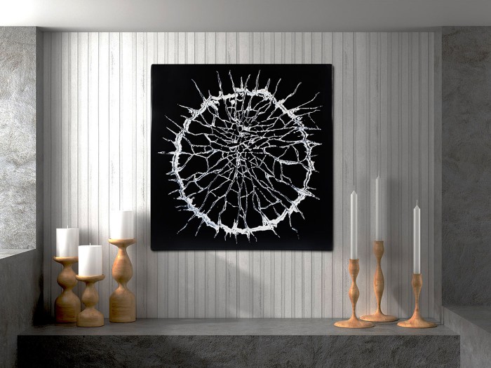 Lav Siyah Beyaz Kabartma 3 Boyutlu Tablo