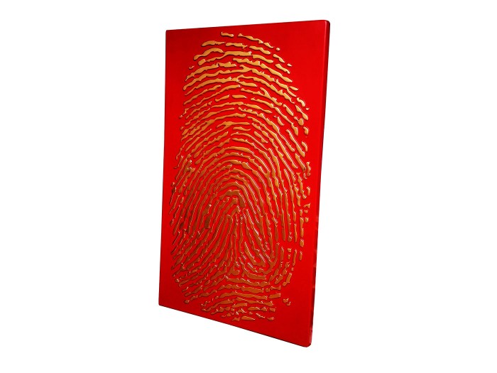 Parmak İzi Kırmızı Altın Kabartma 3 Boyutlu Tablo Parmak İzi Kırmızı Altın Kabartma 3 Boyutlu Tablo
