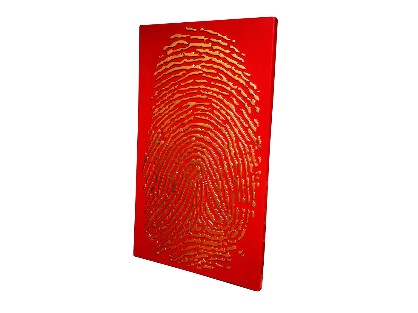 Parmak İzi Kırmızı Altın Kabartma 3 Boyutlu Tablo Parmak İzi Kırmızı Altın Kabartma 3 Boyutlu Tablo