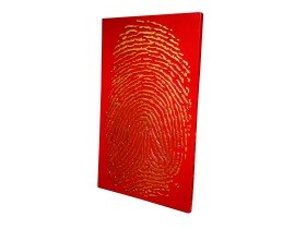 Parmak İzi Kırmızı Altın Kabartma 3 Boyutlu Tablo Parmak İzi Kırmızı Altın Kabartma 3 Boyutlu Tablo