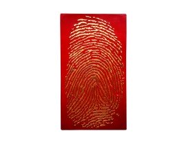 Parmak İzi Kırmızı Altın Kabartma 3 Boyutlu Tablo Parmak İzi Kırmızı Altın Kabartma 3 Boyutlu Tablo