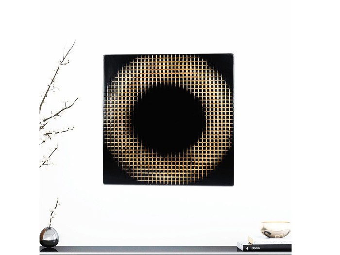 Square Siyah Altın Kabartma 3 Boyutlu Tablo